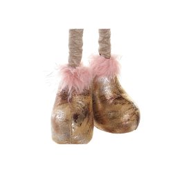 Julgranskula DKD Home Decor Vit Rosa Gyllene Ren 15 x 17 x 50 cm