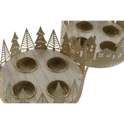Ljusstakar DKD Home Decor Gyllene Naturell Metall 16,5 x 16,5 x