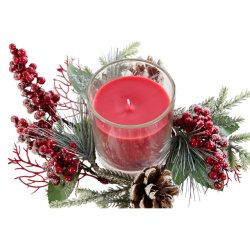 Ljus DKD Home Decor Rd Grn 20 x 20 x 9 cm 8 x 8 x 9 cm (2 anta