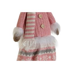 Julgranskula DKD Home Decor Vit Brun Rosa Ren 17 x 12 x 66 cm (2