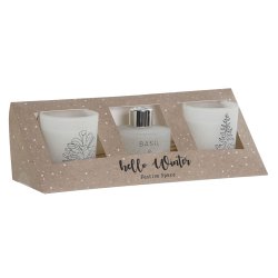 Set med levande ljus DKD Home Decor Vit Jul 5 x 5 x 6 cm