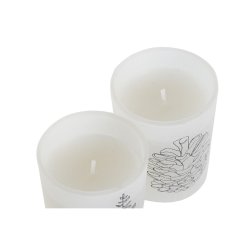 Set med levande ljus DKD Home Decor Vit Jul 5 x 5 x 6 cm