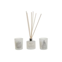 Set med levande ljus DKD Home Decor Vit Jul 5 x 5 x 6 cm