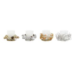 Ljus DKD Home Decor Gyllene Silvrig Jul 10.5 x 10.5 x 7 cm 10,5