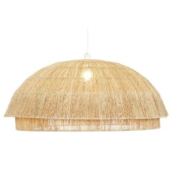 Taklampa DKD Home Decor Ljusbrun Jute Jrn 50 W 80 x 80 x 33 cm