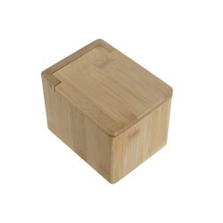 Saltkar med lock DKD Home Decor Naturell Bambu 10 x 13 x 10 cm
