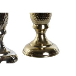 Vas DKD Home Decor Gyllene Silvrig Aluminium 13 x 13 x 33 cm (2
