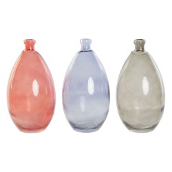 Vas DKD Home Decor Svart Rd Marinbl Hrdat glas 14 x 14 x 30 c