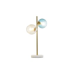 Bordslampa DKD Home Decor Multicolour Gyllene Glas Melamin 40 W