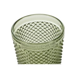 Glasset DKD Home Decor Grn Glas Med relief 240 ml (6 antal)