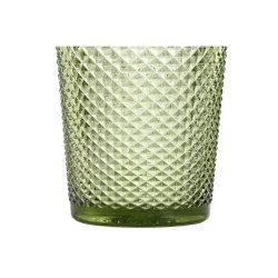 Glasset DKD Home Decor Grn Glas Med relief 240 ml (6 antal)