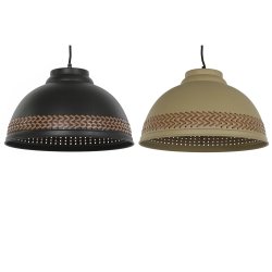 Taklampa DKD Home Decor Brun Svart Krm Metall 50 W 39 x 39 x 22
