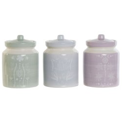 Burk DKD Home Decor Bl Grn Lila Dolomite 12 x 12 x 16 cm (3 an