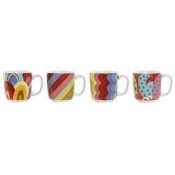 Kaffeset DKD Home Decor Multicolour Korall Bambu Dolomite Modern