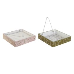 Servetthllare DKD Home Decor Grn Senap Mrkbrun Metall Alumini