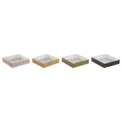 Servetthllare DKD Home Decor Grn Senap Mrkbrun Metall Alumini