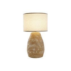 Bordslampa DKD Home Decor Brun Naturell Bambu 50 W 220 V 40 x 40