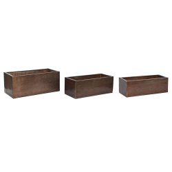 Set med planteringskrl Home ESPRIT Gyllene Aluminium 100 x 43 x
