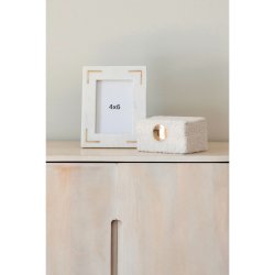 Fotoram Home ESPRIT Vit Gyllene Mssing Marmor Naturell Shabby C