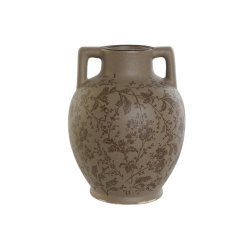 Vas Home ESPRIT Brun Grn Stengods Lv av en vxt 17 x 17 x 22 c