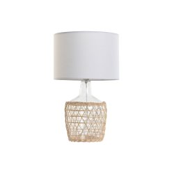 Bordslampa Home ESPRIT Vit Brun Glas Snre 220 W 60 V 28 x 28 x