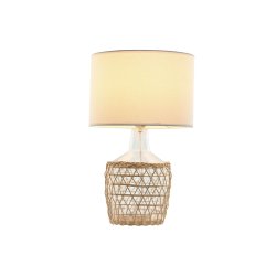 Bordslampa Home ESPRIT Vit Brun Glas Snre 220 W 60 V 28 x 28 x