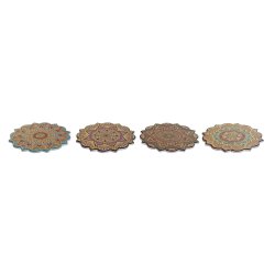Bordsunderlgg Home ESPRIT Kork Dolomite 20 x 20 x 1 cm (4 antal