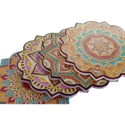 Bordsunderlgg Home ESPRIT Kork Dolomite 20 x 20 x 1 cm (4 antal