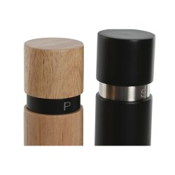 Saltkar och pepparkar Home ESPRIT Svart Naturell Rostfritt stl