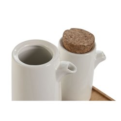 Set med olja och vinger Home ESPRIT Vit Bambu Stengods 20,6 x 1