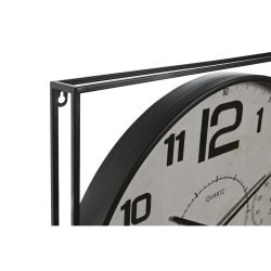 Vggklocka Home ESPRIT Vit Svart Metall Tr MDF 62 x 6 x 65 cm (
