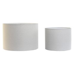 Lampskrm Home ESPRIT Beige linne Metall 40 x 40 x 28 cm (2 anta