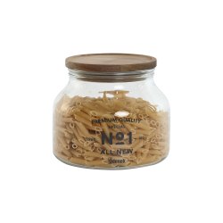 Uppsttning med 3 Burkar Home ESPRIT Naturell Glas Akaciatr 1,5