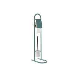 Toalettrullehllare Home ESPRIT Vit Turkos Metall 30 x 16 x 78,5