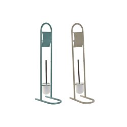 Toalettrullehllare Home ESPRIT Vit Turkos Metall 30 x 16 x 78,5