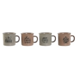 Set med kaffekoppar Home ESPRIT Bl Rosa Stengods 180 ml