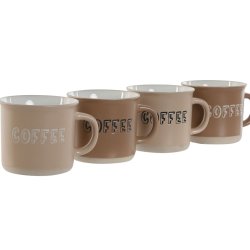 Set med kaffekoppar Home ESPRIT Brun Stengods 180 ml