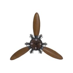 Vggklocka Home ESPRIT Brun Svart Metall Tr MDF Vintage 121 x 7