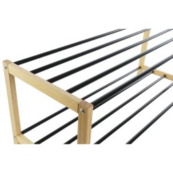Skostll Home ESPRIT Svart Naturell 80 x 31 x 32 cm