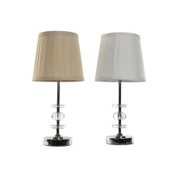 Bordslampa Home ESPRIT Vit Beige Metallic Metall 25 W 220 V 20 x