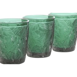 Glasset Home ESPRIT Grn Glas Med relief 300 ml