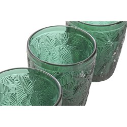 Glasset Home ESPRIT Grn Glas Med relief 300 ml