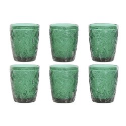 Glasset Home ESPRIT Grn Glas Med relief 300 ml