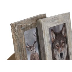Fotoram Home ESPRIT Vit Naturell Glas polystyren Skandinavisk 14