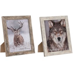 Fotoram Home ESPRIT Vit Naturell Glas polystyren Skandinavisk 24