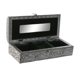 Smyckeskrin Home ESPRIT Grn Silvrig Tr Aluminium 22,5 x 10 x 6