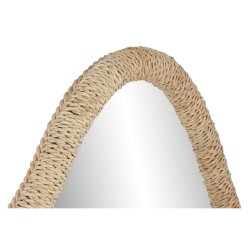 Vggspegel Home ESPRIT Naturell Glas Rattan Scandi 63,5 x 4,5 x