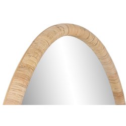 Vggspegel Home ESPRIT Naturell Glas Rattan Scandi 78 x 4,5 x 10