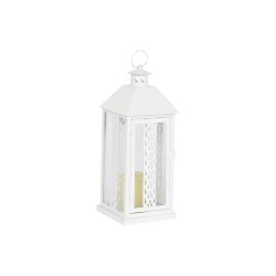 Lykta Home ESPRIT Vit Glas Jrn Shabby Chic 20 x 20 x 55 cm (3 D