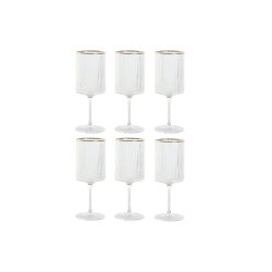 Glasset Home ESPRIT Transparent Gyllene Glas 400 ml (6 antal)